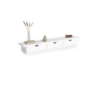 IDMarket – Étagère murale console d'entrée Lise 3 tiroirs blanche