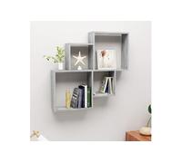 Vidaxl Étagère Murale Cube Gris Béton 80x15x78,5 Cm Bois D'Ingénierie
