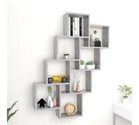 Vidaxl Étagère Murale Cube Gris Béton 90x15x119 Cm Bois D'Ingénierie