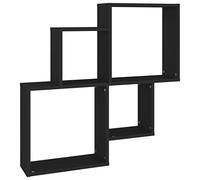 Étagère murale cube Noir 80x15x78,5 cm Bois d'ingénierie