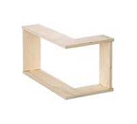 Étagère murale d'angle - Étagère de rangement en bois à deux étages - Support de pots - Bibliothèque multifonction - Organisateur mural - Pour appartement, bureau, chambre à coucher, entrée, atelier