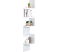 IDMarket - Etagère Murale d'angle ISA 5 Niveaux Blanche