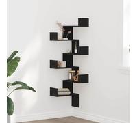 vidaXL Étagère d'angle murale 45x45x147 cm Bois d'ingénierie Blanc
