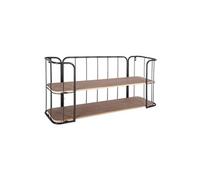 Etagère murale de 2 Etages en Métal et Bois - 75 x 20 x 36 cm
