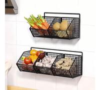 Étagère murale de cuisine en métal durable, organisateur de rangement de cuisine multifonctionnel, peut accrocher des épices, de l'ail, des oignons, des légumes, améliore efficacement l'utilisation de