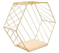 Étagère Murale de Rangement en Fer sans Perçage pour Décoration Murale | Or, Légère et Imperméable, Usage en Milieu Humide, la Cuisine ou Salle de Bain, Fixation Murale