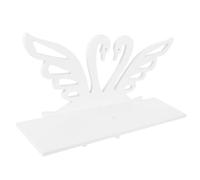 Étagère Murale Décorative Cygne Blanc Crochet, Rangement Mural | Pvc Composite Bois-plastique, Grosse Capacité, Chambre ou Toilette, Effet Moderne Soigné, Lot Unique