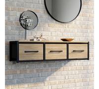 IDMARKET Étagère murale console d'entrée UTAH 3 tiroirs design industriel