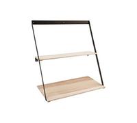 Etagère Murale Double en Bois et Métal Noir - BASIK - ALTOBUY Noir G