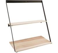 Etagère Murale Double en Bois et Métal Noir - BASIK - ALTOBUY Noir G