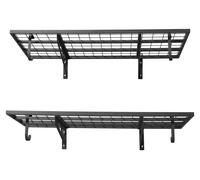 Étagère murale double niveau, robuste, pour garage, en acier, dimensions 610 x 1219 mm, avec crochets. Étagère métallique suspendue, dimensions 610 x 1219 mm par niveau, pour rangement dans un garage.