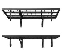 Étagère murale double niveau, robuste, pour garage, en acier, dimensions 610 x 914 mm, avec crochets. Étagère murale flottante en métal, dimensions 610 x 914 mm par niveau, pour rangement dans un gara