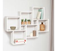 IDMarket - Etagère Murale Double Position Lucas Blanche