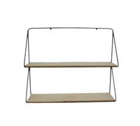 Etagère murale double ronde - Noir