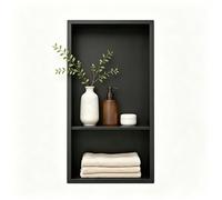 Étagère murale en acier inoxydable 304, noire, de dimensions 60x30 cm, avec double niveau de rangement