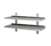 Étagère murale en acier inoxydable renforcé, 2 étagères, 60 x 30