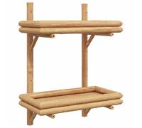 Étagère murale en bambou - vidaXL - 45x26x60 cm - Marron - 2 étagères - Gain d'espace - Facile à installer