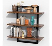 Étagère murale en bois Azomor à trois niveaux, polyvalente pour la maison