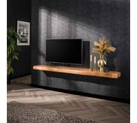 Étagère murale en bois d'acacia massif 200cm TRONCIA