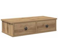 Étagère murale en bois de chêne avec tiroir - Bibliothèque - 60 x 28 x 15 cm - Bois - À assembler soi-même - Style moderne minimaliste - Pour livres - Marron