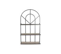 Etagère murale en bois de pin et métal coloris noir - naturel - Longueur 60 x profondeur 15 x hauteur 110 cm