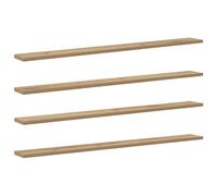 Étagère Murale en Bois d'Ingénierie, 3 Niveaux, 4 Pièces, 100 x 10 x 1,5 | Panneau bibliothèque modulable, montage simple à deux, finition lisse, rangement vertical, design scandinave, bois