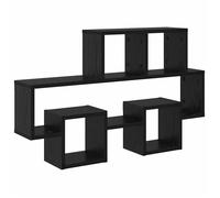Étagère murale en bois d'ingénierie - vidaXL - Chêne Noir - 82x15x51 cm - Robuste - 4 étagères - Usage intérieur