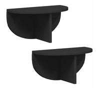 vidaXL Étagère Murale 2 pcs Noir 38 x 19 x 19 cm Bois d'ingénierie