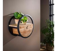 Étagère murale en bois et métal avec tiroir CERCLO2