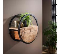 Étagère murale en bois et métal avec tiroir CERCLO3