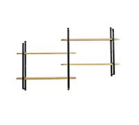 Étagère murale en bois manguier massif et métal noir L122 cm AKINA
