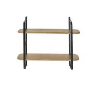 Étagère murale en bois manguier massif et métal noir L70 cm AKINA