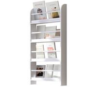 Étagère murale en bois pour livres et magazines - HOMCOM - 4 niveaux - 59x12x113 cm - blanc