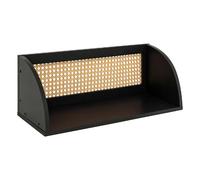 Étagère murale en cannage - Noir et beige