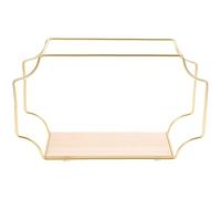 Étagère Murale en Fer et Bois, sans Perçage, Grosse Capacité | Rangement Décoratif pour Figurines et Savonnette, Effet Moderne, Surface Lisse, Usage Maison et Buanderie