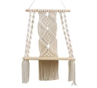 Étagère Murale En Ma-cramé | Etagere Flottante Murale En Bois, Porte-pot De Fleurs En Corde D'intérieur Fait À La Main, Organisateur Boho Décoratif Pour pla-ntes, Cadres Photo, Livres, Magazines