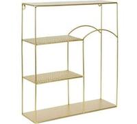 HOME DECO FACTORY - HD0204 Étagère Murale 3 Niveaux en Fer, Élégante et Fonctionnelle pour Salon, Chambre ou Entrée, Dimensions 40x12x45 cm, Finition Dorée