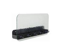 Étagère murale en métal noir, façade en verre texturé - Hübsch, Shack - 60x13x30 cm