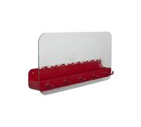 Étagère murale en métal rouge, avec verre texturé - Hübsch, Shack - 60x13x30 cm