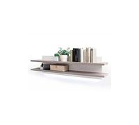 Etagère murale en pin blanc et chêne Nelson - L.140 x H.35 x P.26 cm --