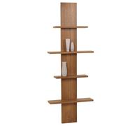 Étagère Murale En Teck Hwc-M72, Étagère De Salle De Bain Étagère Suspendue, Teck De Qualité B-Grade (Bois De CUr, 20-30 Ans), 51x56x15cm Multicolore