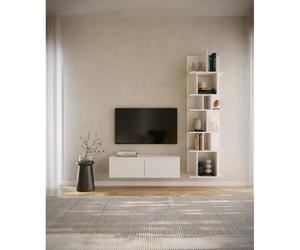 Étagère murale et autoportante à compartiments asymétriques 180 × 50 cm blanc - BEMMI