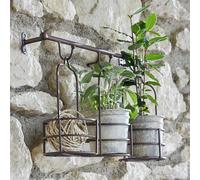 Étagère murale et paniers à plantes Hemente marron vieilli H/L/P env. 27/44/12 cm