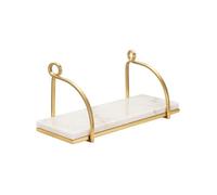 Étagère murale, étagère glam en métal doré et marbre blanc Marble