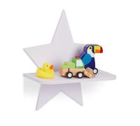 Étagère murale étoile Relaxdays en pin blanc 25 x 11,5 x 27,5 cm - support flottant pour chambre d'enfant