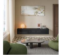 Étagère murale Evaton 180 x 32 x 30 cm noir brillant