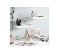 vidaXL Étagère murale flottante 2 pièces Blanc brillant
