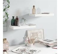 VidaXL Étagère Murale Flottante 2 Pièces - Blanc Brillant