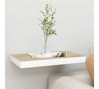 Étagère murale flottante chêne et blanc 50x23x3,8 cm MDF Brun G
