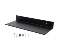 Étagère Murale Flottante en Aluminium Noire Spatial pour Salle de Bain | Montage Mural, Robuste et Antirouille, Style Moderne Épuré, pour Photos et Parfum, Fixations Inox